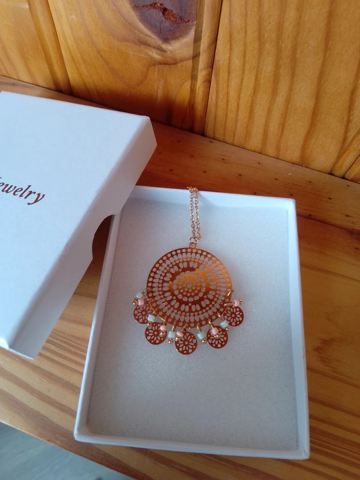 Collier sautoir ikita en acier inoxydable doré